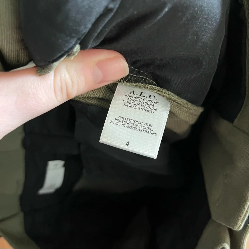 A.L.C. Diego Paperbag Pant in Olive Green Size 4 - Picture 7 of 8